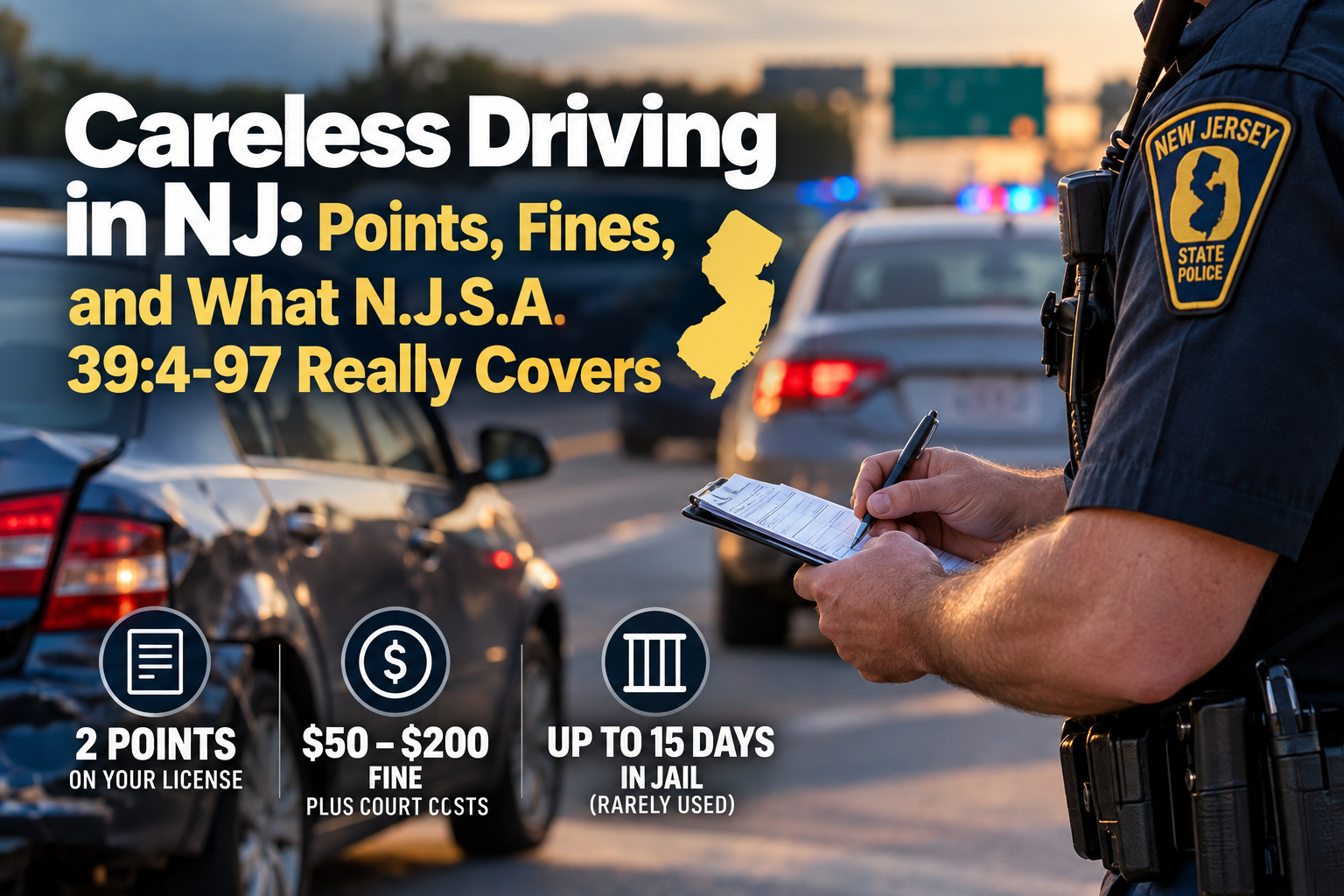 Careless Driving in NJ: Points, Fines, and What N.J.S.A. 39:4-97 Really Covers