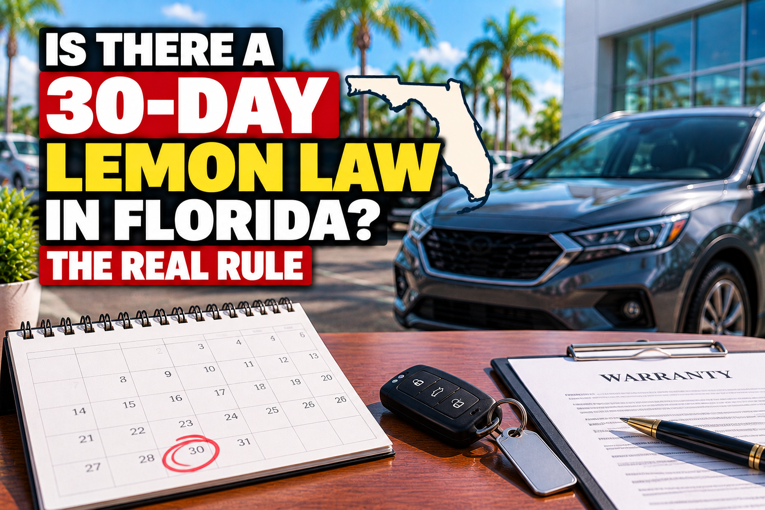 Is There a 30-Day Lemon Law in Florida? The Real Rule