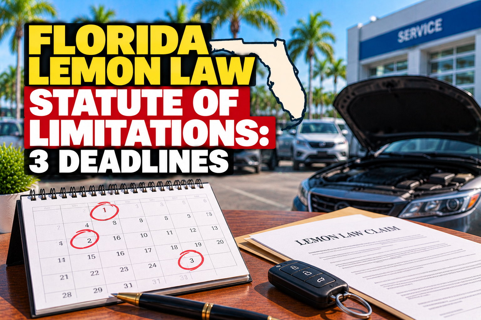 Florida Lemon Law Statute of Limitations: 3 Deadlines
