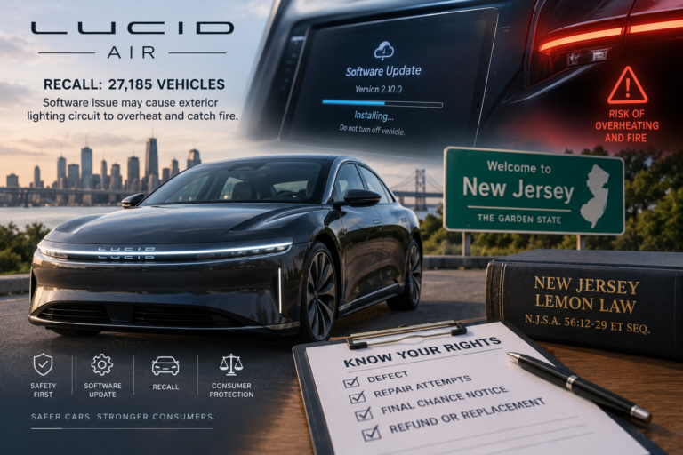 Lucid Air Fire Recall and the New Jersey Lemon Law