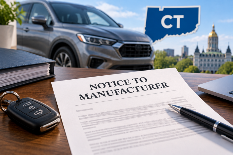 CT Lemon Law Notice to Manufacturer: When It’s Required