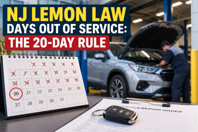 NJ Lemon Law Days Out of Service: The 20-Day Rule