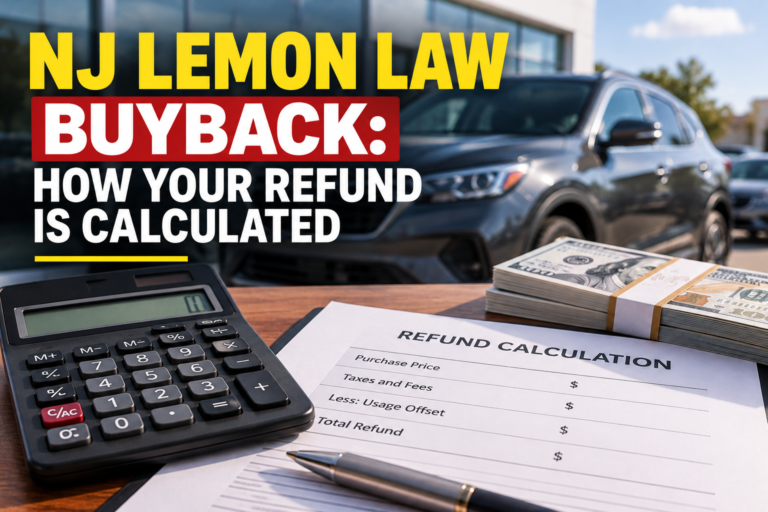 NJ Lemon Law Buyback: How Your Refund Is Calculated